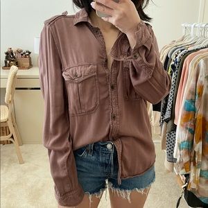 Button Down Boyfriend Fit Top